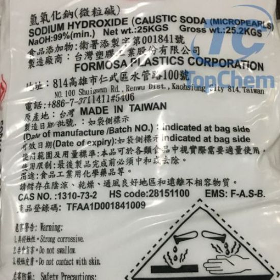 Hình ảnh của SODIUM HYDROXIDE - NaOH - Đài Loan